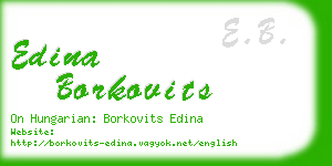 edina borkovits business card